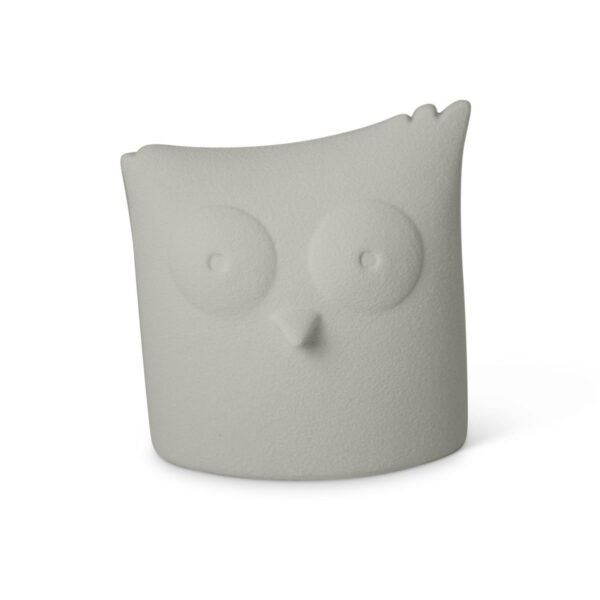 Scultura Lineasette Civetta In Gres Porcellanato Grigio