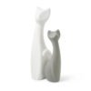 Scultura Lineasette Gatto Siamese In Gres Porcellanato Bianco 4 Verre Gioielli - l'istituzione del gioiello