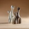 Scultura Lineasette Gatto Siamese In Gres Porcellanato Bianco 3 Verre Gioielli - l'istituzione del gioiello
