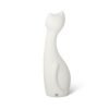 Scultura Lineasette Gatto Siamese In Gres Porcellanato Bianco 2 Verre Gioielli - l'istituzione del gioiello