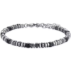 Bracciale Uomo Luca Barra In Acciaio Con Ematite Nera 2 - Verre Gioielli Bracciale Uomo Luca Barra In Acciaio Con Ematite Nera