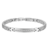 Bracciale Uomo Luca Barra In Acciaio Con Cristalli Bianchi