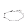 Bracciale Donna Luca Barra In Acciaio Con Perle Bianchi E Cuori