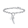 Bracciale Donna Luca Barra In Acciaio Con Cornetto E Perla Bianca 2 - Verre Gioielli Bracciale Donna Luca Barra In Acciaio Con Cornetto E Perla Bianca