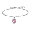 Bracciale Donna Luca Barra In Acciaio Con Cristallo Rosa A Cuore 2 - Verre Gioielli Bracciale Donna Luca Barra In Acciaio Con Cristallo Rosa A Cuore