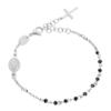 Bracciale Donna Luca Barra Rosario Con Cristalli Neri