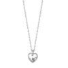 Collana Donna Luca Barra In Acciaio Con Cristallo Bianco A Cuore