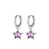Orecchini Donna Luca Barra In Acciaio Con Cristallo Rosa A Stella