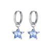 Orecchini Donna Luca Barra In Acciaio Con Cristallo Azzurro A Stella 1 - Verre Gioielli Orecchini Donna Luca Barra In Acciaio Con Cristallo Azzurro A Stella