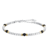 Bracciale Uomo Luca Barra In Acciaio Con Ip Gold E Pietre Nere E Ematite