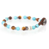 Bracciale Uomo Gerba Lab Con Turchese E Occhio Di Tigre Blu E Argento 925