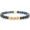 Bracciale Uomo Gerba Elastico Con Onice E Lapis E Argento 925