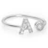 Anello Donna Stroili Regolabile Con Lettera A E Cubic Zirconia Bianchi 1 - Verre Gioielli Anello Donna Stroili Regolabile Con Lettera A E Cubic Zirconia Bianchi