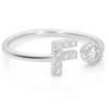 Anello Donna Stroili Regolabile Con Lettera F E Cubic Zirconia Bianchi 2 - Verre Gioielli Anello Donna Stroili Regolabile Con Lettera F E Cubic Zirconia Bianchi