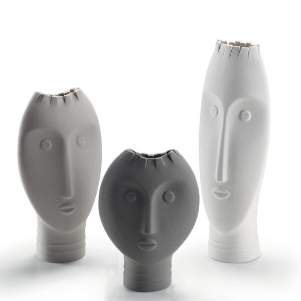 Vaso Moai Linea Sette in Gres Porcellanato Grigio 4 Verre Gioielli - l'istituzione del gioiello