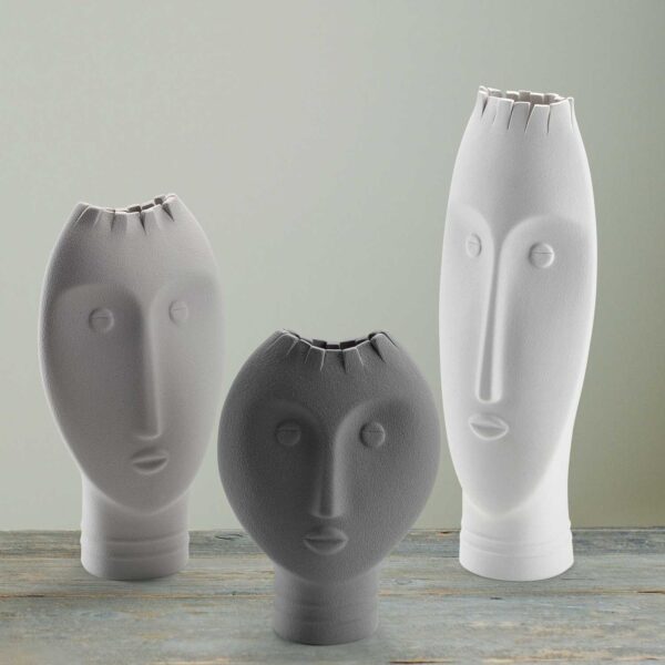 Vaso Moai Linea Sette in Gres Porcellanato Grigio 5 Verre Gioielli - l'istituzione del gioiello