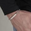Bracciale Uomo Luca Barra In Acciaio Con Piastra Personalizzabile 1 Verre Gioielli - l'istituzione del gioiello