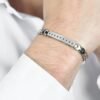 Bracciale Uomo Luca Barra In Acciaio Con Cristalli Neri 1 Verre Gioielli - l'istituzione del gioiello