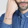 Bracciale Uomo Luca Barra In Acciaio Con Ip Gold E Pietre Nere E Ematite 1 Verre Gioielli - l'istituzione del gioiello