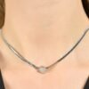 Collana Donna Luca Barra In Acciaio Snake Con Cristalli Bianchi 1 Verre Gioielli - l'istituzione del gioiello