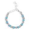 Bracciale Baby Bond Gerba Con Ceramica Celeste E Argento 925