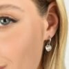 Orecchini Donna Luca Barra In Acciaio Con Cristallo Bianco A Cuore 1 Verre Gioielli - l'istituzione del gioiello