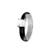 Anello Donna Stroili Solitario In Acciaio Con Smalto Nero E Zircone Bianco