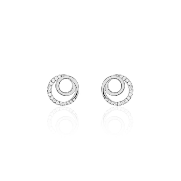 Orecchini Donna Stroili In Argento 925 A Cerchio E Cubic Zirconia Bianchi