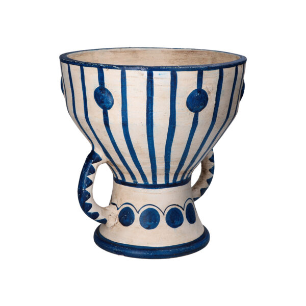 Vaso Con Manici Halkiki Cachepot Rituali Domestici In Terracotta Bianca E Azzurra 1 Verre Gioielli - l'istituzione del gioiello