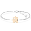 Bracciale Donna Puzzle Stroili In Acciaio Bicolore Con Zircone Bianco A Cuore 1 - Verre Gioielli Bracciale Donna Puzzle Stroili In Acciaio Bicolore Con Zircone Bianco A Cuore