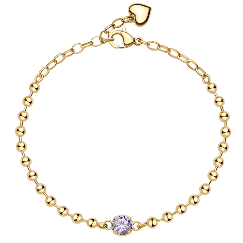 Bracciale Donna Brosway In Acciaio Con Finitura Pvd In Oro Giallo 14 Kt E Cristallo Ametista 3 - Verre Gioielli Bracciale Donna Brosway In Acciaio Con Finitura Pvd In Oro Giallo 14 Kt E Cristallo Ametista