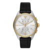 Orologio Uomo Cronografo Emporio Armani In Acciaio E Pelle Al Quarzo Claudio 2 - Verre Gioielli Orologio Uomo Cronografo Emporio Armani In Acciaio E Pelle Al Quarzo Claudio