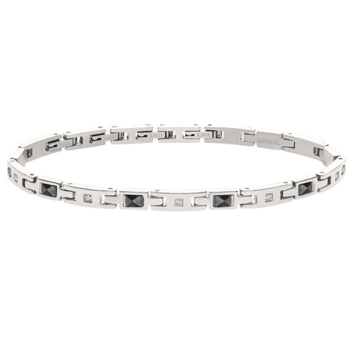 Bracciale Uomo Breil In Acciaio Con Ceramica Nera E Cubic Zirconia