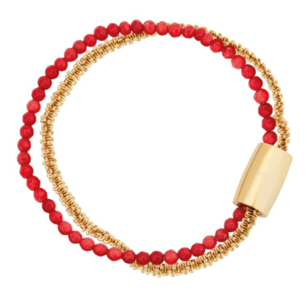 Bracciale Breil Ameliè In Acciaio Dorato IP - Elementi Sinuosi, Chiusura Regolabile Fino A 21 Cm