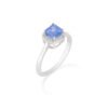 Anello Donna Amen In Argento 925 Con Creek Stone Blu Quadrata E Zirconi Bianchi 2 - Verre Gioielli Anello Donna Amen In Argento 925 Con Creek Stone Blu Quadrata E Zirconi Bianchi