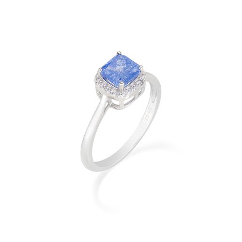 Anello Donna Amen In Argento 925 Con Creek Stone Blu Quadrata E Zirconi Bianchi 3 - Verre Gioielli Anello Donna Amen In Argento 925 Con Creek Stone Blu Quadrata E Zirconi Bianchi