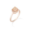 Anello Donna Amen In Argento 925 Rosato Con Creek Stone Quadrata E Zirconi Champagne