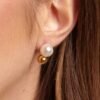 Orecchini Donna Brosway Con Sfere In Acciaio Dorato E Perla Di Conchiglia Perfect 1 Verre Gioielli - l'istituzione del gioiello
