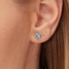 Mono Orecchino Brosway In Argento 925 Con Cubic Zirconia Turchesi Rettangolare Fancy 2 Verre Gioielli - l'istituzione del gioiello