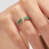 Anello Donna Regolabile Brosway In Argento 925 Con Cubic Zirconia Verdi Ovali Fancy 1 Verre Gioielli - l'istituzione del gioiello