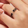 Anello Donna Regolabile Brosway In Argento 925 Con Cubic Zirconia Neri Ovali Fancy 1 Verre Gioielli - l'istituzione del gioiello