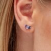 Mono Orecchino Donna Brosway In Argento 925 Con Cubic Zirconia Viola Baguette Fancy 1 Verre Gioielli - l'istituzione del gioiello