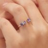 Anello Brosway Donna Regolabile In Argento 925 Con Cubic Zirconia Viola Baguette Fancy 2 Verre Gioielli - l'istituzione del gioiello