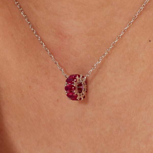 Charm Brosway In Argento 925 Con Cubic Zirconia Rosso Rubino Ovali Fancy 1 Verre Gioielli - l'istituzione del gioiello