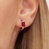 Mono Orecchino Donna Brosway In Argento 925 Con Cubic Zirconia Rosso Baguette Fancy 1 Verre Gioielli - l'istituzione del gioiello
