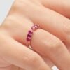 Anello Donna Regolabile Brosway In Argento 925 Con Cubic Zirconia Rossi Ovali Fancy 1 Verre Gioielli - l'istituzione del gioiello