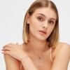 Bracciale Donna Semi Rigido Brosway In Argento 925 Con Cubic Zirconia Rosa Quadrati Fancy 2 Verre Gioielli - l'istituzione del gioiello