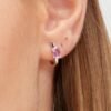 Mono Orecchino Donna Brosway In Argento 925 Con Cubic Zirconia Rosa Baguette Fancy 1 Verre Gioielli - l'istituzione del gioiello
