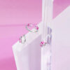 Mono Orecchino Donna Brosway A Cerchio In Argento 925 Con Cubic Zirconia Rosa Quadrati Fancy 5 Verre Gioielli - l'istituzione del gioiello