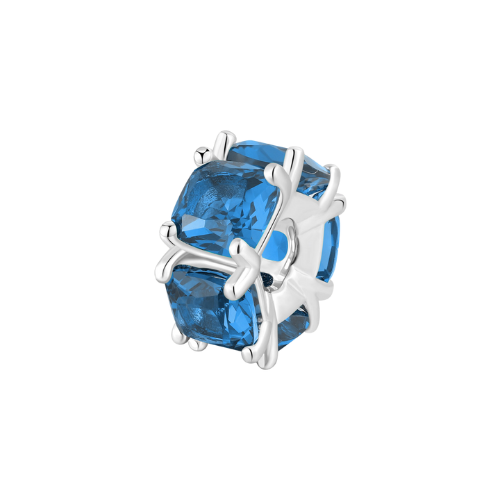 Charm Brosway In Argento 925 Con Cubic Zirconia Blu Quadrati Fancy